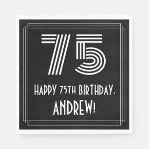 Serviette En Papier 75e anniversaire : Art Déco Inspiré Look "75" + No