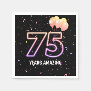 Serviette En Papier 75e anniversaire Balloons et Confetti