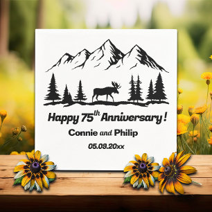 Serviette En Papier 75e anniversaire de mariage Mountains and Moose