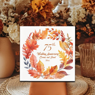 Serviette En Papier 75e anniversaire du Mariage automne floral