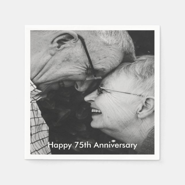 Serviette En Papier 75e anniversaire du Mariage serviettes photo perso (Devant)