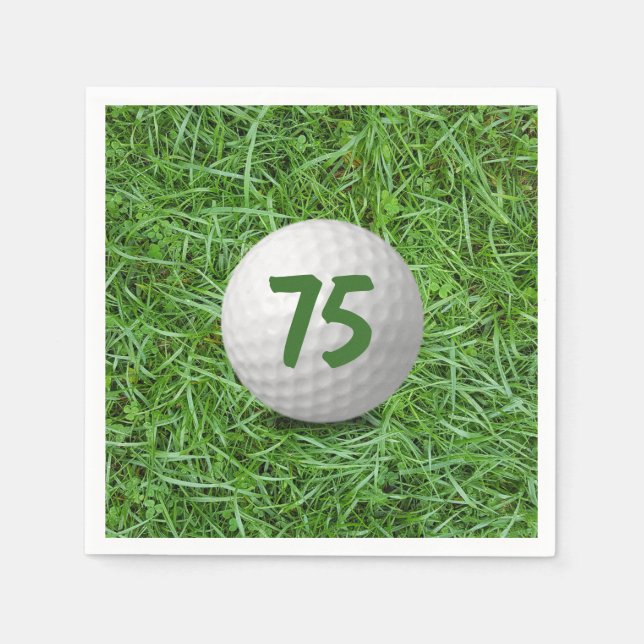 Serviette En Papier 75e anniversaire Golf Ball on Grass Napkins (Devant)