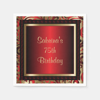 Serviette En Papier 75e fête d'anniversaire | Texte do-it-yourself