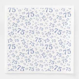 Serviette En Papier 75th Age Random Number Pattern Blue/White