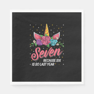 Serviette En Papier 7 Anniversaire Cadeaux Fille Face Unicorne 7e B