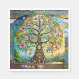 Serviette En Papier 7 Chakra Fleurissant Arbre De Vie