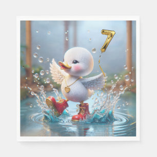 Serviette En Papier 7e anniversaire Duck Dancing In the Rain Puddle