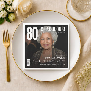 Serviette En Papier 80 ans Fabulux Couverture de Magazine pour 80e Ann