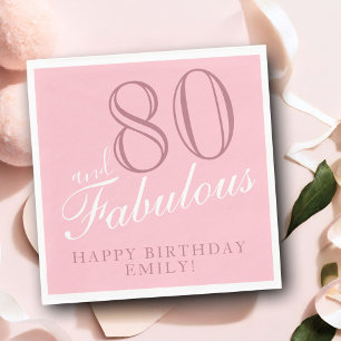 Serviette En Papier 80 et fabuleux élégant Script 80e anniversaire