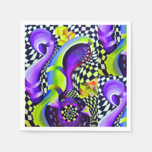 Serviette En Papier 80 s Art Deco Geometric Pattern