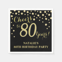 80e anniversaire de fête Black and Gold Diamond Na
