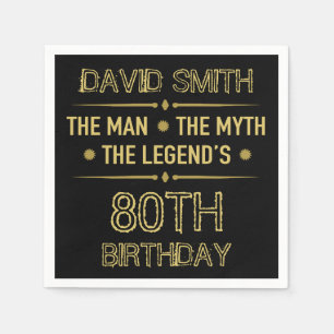 Serviette En Papier 80e anniversaire de l'homme mythe Légende