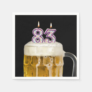 Serviette En Papier 83e anniversaire Bière sur noir