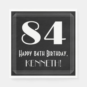 Serviette En Papier 84e anniversaire ~ Art Déco Inspiré Look "84", Nom