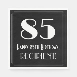 Serviette En Papier 85e anniversaire ~ Art Déco Inspiré "85", Nom