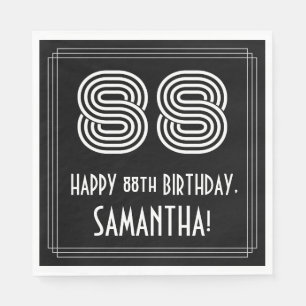 Serviette En Papier 88ème anniversaire : Art Déco Inspiré Look "88" + 