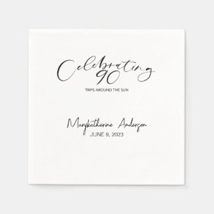 Serviette En Papier 90 Voyages autour du soleil Anniversaire