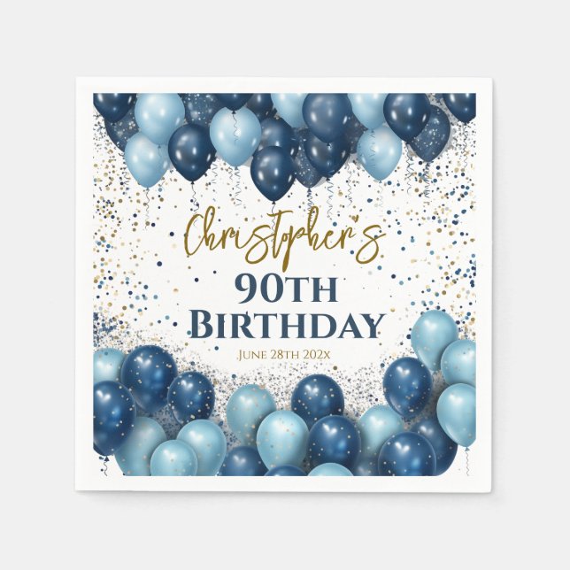 Serviette En Papier 90e anniversaire de la fête des ballons de marine (Devant)