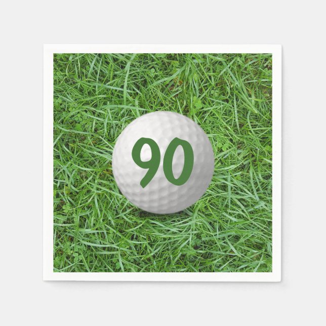 Serviette En Papier 90e anniversaire Golf Ball on Grass Napkins (Devant)