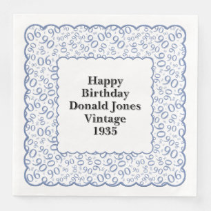 Serviette En Papier 90e anniversaire Numéro Motif Saint-Jacques Bleu/B