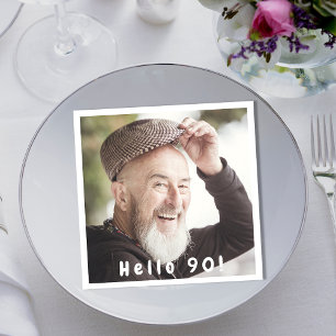 Serviette En Papier 90e anniversaire photo bonjour 90 hommes