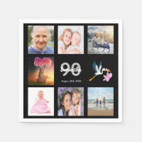 90e anniversaire photo collage noir