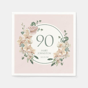 Serviette En Papier 90e anniversaire Tropical Floral