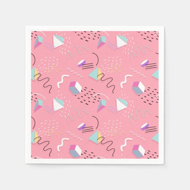 Serviette En Papier 90s Géométrie et gigognes (Devant)