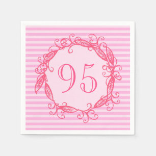 Serviette En Papier 95e anniversaire femme belle rose Tourbillonnant