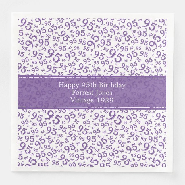 Serviette En Papier 95e Cool Numéro de Motif Purple/Blanc (Devant)