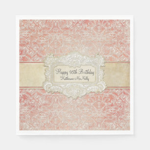Serviette En Papier 95e fête d'anniversaire Régence de dentelle Vintag