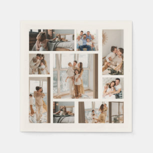 Serviette En Papier 9 Photo personnalisée Collage de mur en bois