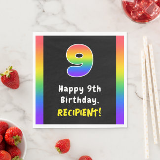 Serviette En Papier 9e anniversaire : Rainbow Spectrum # 9, Nom person