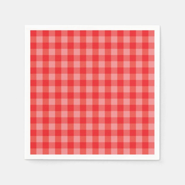 Serviette en papier à carreaux Gingham rouge class