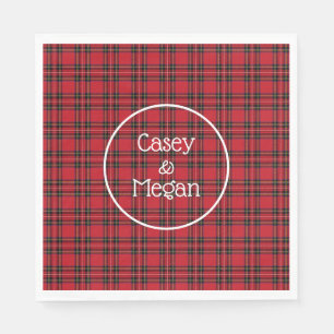Serviette en papier à carreaux tartan rouge classi