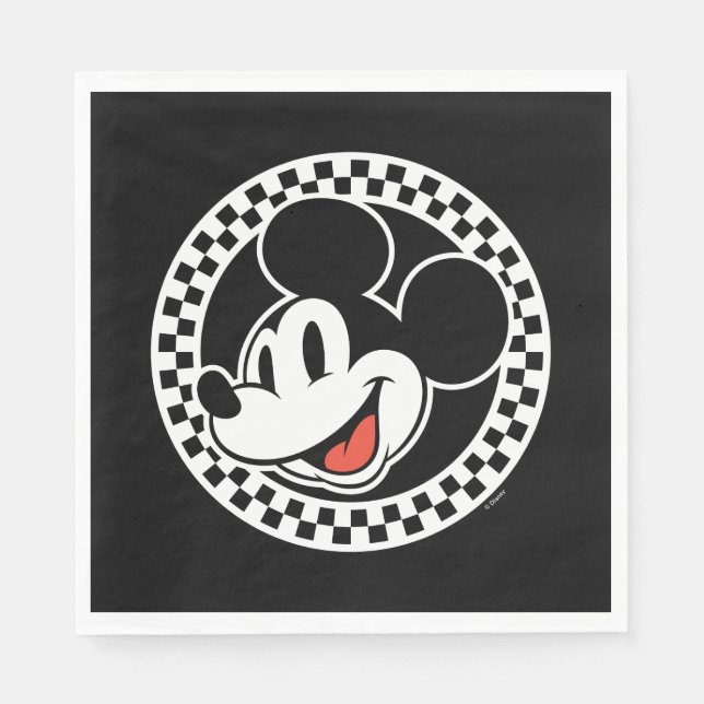 Serviette En Papier À damiers classique Retro Mickey (Devant)
