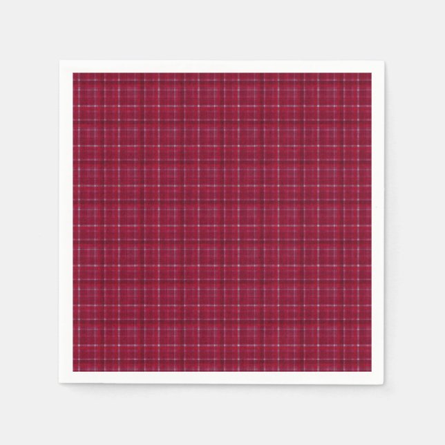 Serviette En Papier À damiers rouge Tartan (Devant)