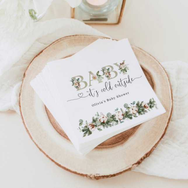 Serviette En Papier À feuillage persistant bébé son froid extérieur ba (Créateur téléchargé)