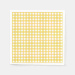 Serviette en papier à gingham jaune Lauren