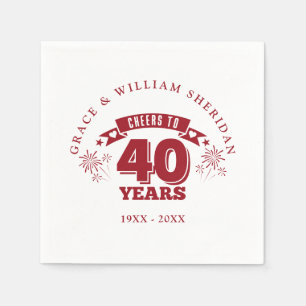 Serviette En Papier À la 40e anniversaire de mariage de Ruby