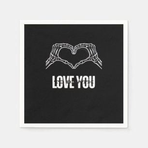 Serviette En Papier À la mort - Skeleton Heart Mains Classique