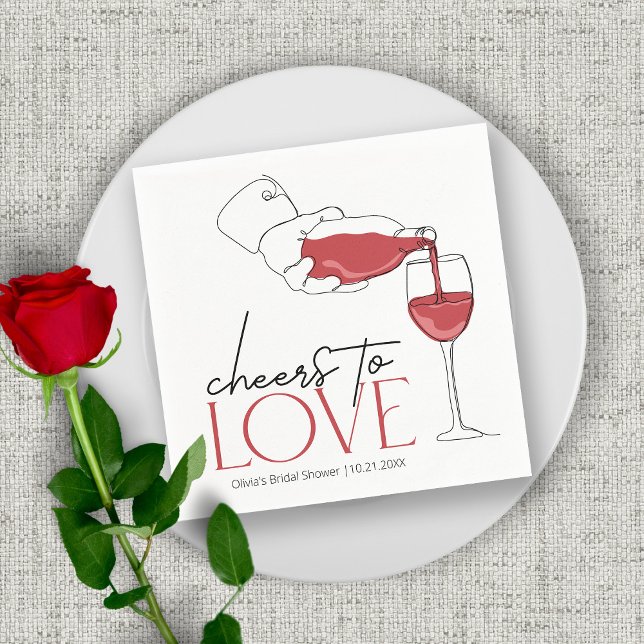 Serviette En Papier À la santé de l'amour | Réception de mariage avec  (Créateur téléchargé)