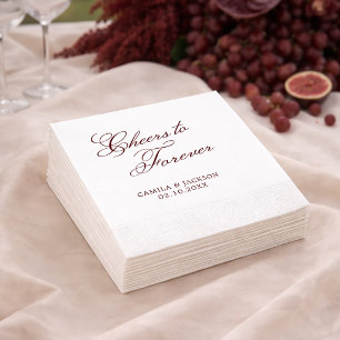 Serviette En Papier À la vie Burgundy Mariage Éternel