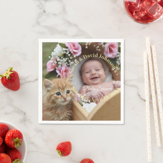 Serviette En Papier A little kitten and a tiny human Paper Napkin