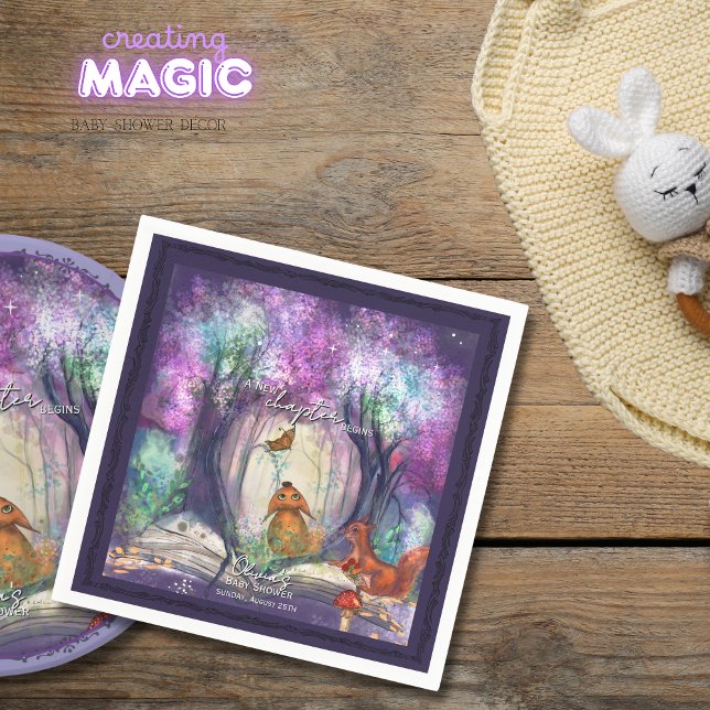 Serviette En Papier  A New Chapter Begins I Storybook Baby shower (A New Chapter Begins I Storybook Baby shower Napkins)