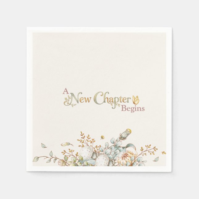 Serviette En Papier A New Chapter Begins Rustic Botanicals Baby Shower (Devant)