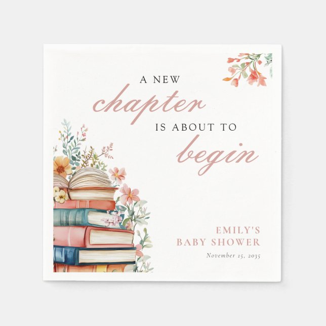 Serviette En Papier A New Chapter Floral Baby Shower (Devant)