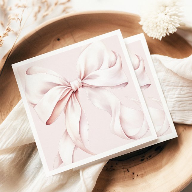 Serviette en papier à nœud rose minimal (Créateur téléchargé)
