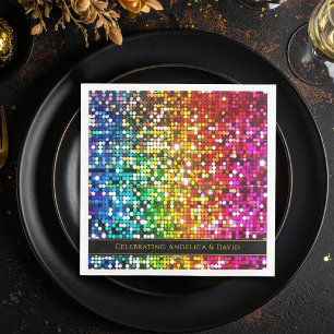 Serviette en papier à paillettes colorées scintill