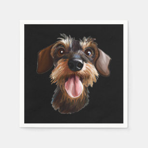 Serviette En Papier À poils durs Dachshund